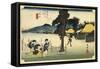 Italy, Genoa, Night Landscape-Ando Hiroshige-Framed Stretched Canvas