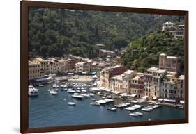 Italy, Genoa province, Portofino. Fishing village on the Ligurian Sea, overlooking harbor-Alan Klehr-Framed Photographic Print