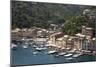 Italy, Genoa province, Portofino. Fishing village on the Ligurian Sea, overlooking harbor-Alan Klehr-Mounted Photographic Print