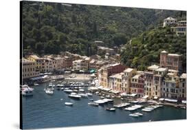 Italy, Genoa province, Portofino. Fishing village on the Ligurian Sea, overlooking harbor-Alan Klehr-Stretched Canvas