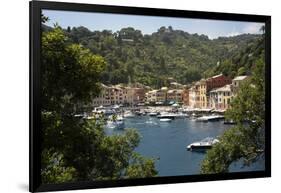 Italy, Genoa province, Portofino. Fishing village on the Ligurian Sea, overlooking harbor-Alan Klehr-Framed Photographic Print