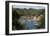 Italy, Genoa province, Portofino. Fishing village on the Ligurian Sea, overlooking harbor-Alan Klehr-Framed Photographic Print