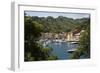 Italy, Genoa province, Portofino. Fishing village on the Ligurian Sea, overlooking harbor-Alan Klehr-Framed Photographic Print