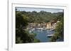 Italy, Genoa province, Portofino. Fishing village on the Ligurian Sea, overlooking harbor-Alan Klehr-Framed Photographic Print