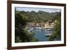 Italy, Genoa province, Portofino. Fishing village on the Ligurian Sea, overlooking harbor-Alan Klehr-Framed Photographic Print