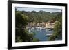 Italy, Genoa province, Portofino. Fishing village on the Ligurian Sea, overlooking harbor-Alan Klehr-Framed Photographic Print