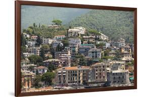 Italy, Genoa Province, Rapallo. Hillside with houses overlooking harbor-Alan Klehr-Framed Photographic Print