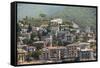 Italy, Genoa Province, Rapallo. Hillside with houses overlooking harbor-Alan Klehr-Framed Stretched Canvas