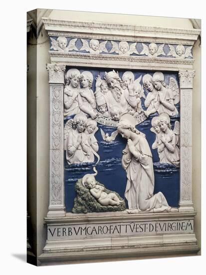Italy, Greater Church of La Verna, Adoration of Child-Andrea Della Robbia-Stretched Canvas