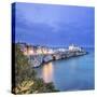 Italy, Italia. Apulia, Puglia, Foggia district. Gargano, Vieste. Old town and Punta di San Francesc-Francesco Iacobelli-Stretched Canvas