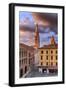 Italy, Italia; Emilia-Romagna; Modena district. Modena. Piazza Grande, the Bell Tower of the Cathed-Francesco Iacobelli-Framed Premium Photographic Print