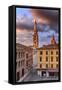 Italy, Italia; Emilia-Romagna; Modena district. Modena. Piazza Grande, the Bell Tower of the Cathed-Francesco Iacobelli-Framed Stretched Canvas