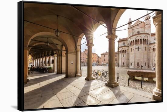 Italy, Italia; Emilia-Romagna; Modena district. Modena. Piazza Grande, the Cathedral (UNESCO World-Francesco Iacobelli-Framed Stretched Canvas