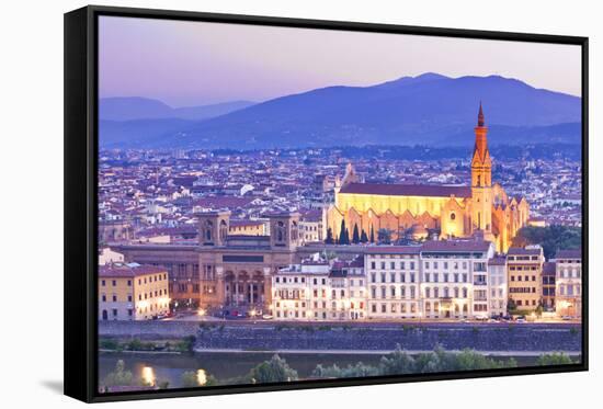 Italy, Italia. Tuscany, Toscana. Firenze District. Florence, Firenze. Basilica Di Santa Croce-Francesco Iacobelli-Framed Stretched Canvas