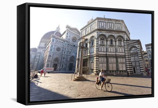 Italy, Italia. Tuscany, Toscana. Firenze District. Florence, Firenze. Piazza Duomo-Francesco Iacobelli-Framed Stretched Canvas