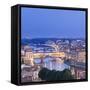 Italy, Italia. Tuscany, Toscana. Firenze District. Florence, Firenze. Ponte Vecchio and Arno River-Francesco Iacobelli-Framed Stretched Canvas