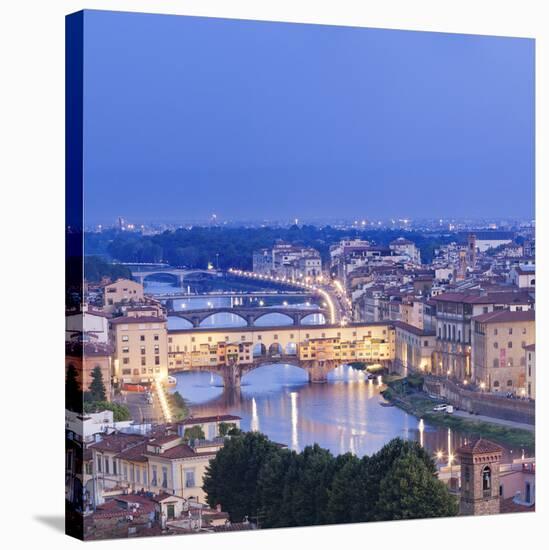 Italy, Italia. Tuscany, Toscana. Firenze District. Florence, Firenze. Ponte Vecchio and Arno River-Francesco Iacobelli-Stretched Canvas