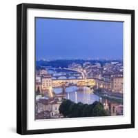 Italy, Italia. Tuscany, Toscana. Firenze District. Florence, Firenze. Ponte Vecchio and Arno River-Francesco Iacobelli-Framed Photographic Print