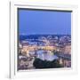 Italy, Italia. Tuscany, Toscana. Firenze District. Florence, Firenze. Ponte Vecchio and Arno River-Francesco Iacobelli-Framed Photographic Print