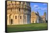 Italy, Italia. Tuscany, Toscana. Pisa district. Pisa. Piazza dei Miracoli. Baptistery, Cathedral an-Francesco Iacobelli-Framed Stretched Canvas