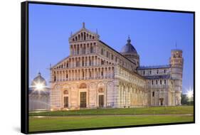 Italy, Italia. Tuscany, Toscana. Pisa district. Pisa. Piazza dei Miracoli. Cathedral and Leaning To-Francesco Iacobelli-Framed Stretched Canvas