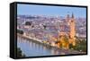 Italy, Italia Veneto, Verona District. Verona. View from Castel San Pietro-Francesco Iacobelli-Framed Stretched Canvas