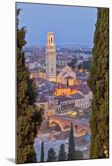 Italy, Italia Veneto, Verona District. Verona. View from Castel San Pietro-Francesco Iacobelli-Mounted Photographic Print