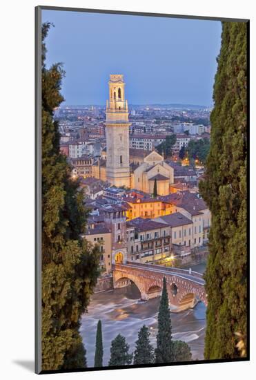 Italy, Italia Veneto, Verona District. Verona. View from Castel San Pietro-Francesco Iacobelli-Mounted Photographic Print