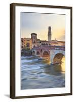 Italy, Italia Veneto, Verona. Ponte Pietra.-Francesco Iacobelli-Framed Photographic Print