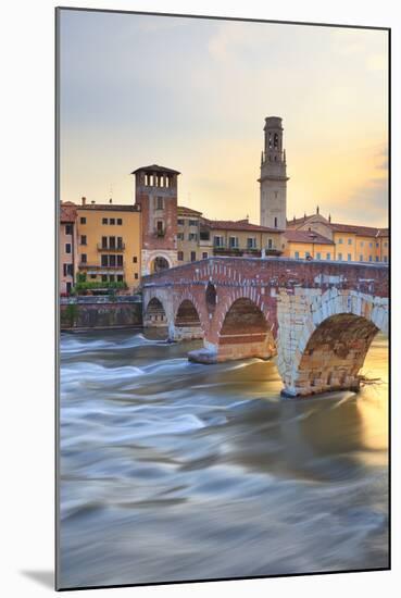 Italy, Italia Veneto, Verona. Ponte Pietra.-Francesco Iacobelli-Mounted Photographic Print