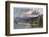 Italy: Lago Di Misurina in the Dolomites with Jagged Rocky Mountains in the Distance-Harrison Compton-Framed Photographic Print