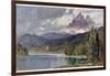 Italy: Lago Di Misurina in the Dolomites with Jagged Rocky Mountains in the Distance-Harrison Compton-Framed Photographic Print