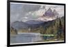 Italy: Lago Di Misurina in the Dolomites with Jagged Rocky Mountains in the Distance-Harrison Compton-Framed Photographic Print