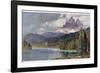 Italy: Lago Di Misurina in the Dolomites with Jagged Rocky Mountains in the Distance-Harrison Compton-Framed Photographic Print