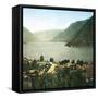 Italy, Lake Côme, the Second Basin-Leon, Levy et Fils-Framed Stretched Canvas