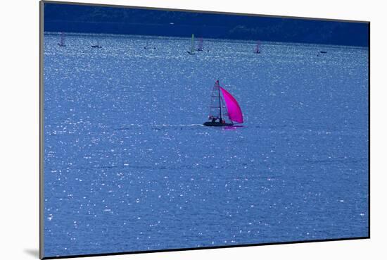 Italy, Lake Garda, Sailboat, Northern Italy, South Tirol, Lake, Waters, Boat, Sailing, Surfer-Chris Seba-Mounted Photographic Print