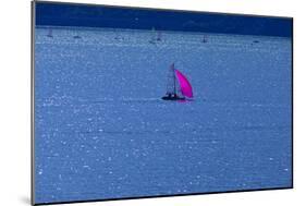 Italy, Lake Garda, Sailboat, Northern Italy, South Tirol, Lake, Waters, Boat, Sailing, Surfer-Chris Seba-Mounted Photographic Print