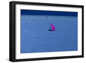 Italy, Lake Garda, Sailboat, Northern Italy, South Tirol, Lake, Waters, Boat, Sailing, Surfer-Chris Seba-Framed Premium Photographic Print