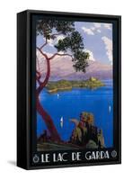 Italy - Lake Garda Travel Promotional Poster-Lantern Press-Framed Stretched Canvas