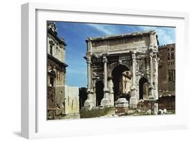 Italy, Latium Region, Rome, Roman Forum, Triumphal Arch of Septimius Severus-null-Framed Giclee Print