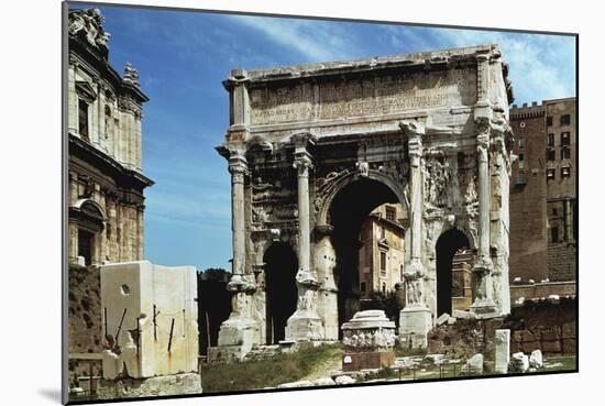 Italy, Latium Region, Rome, Roman Forum, Triumphal Arch of Septimius Severus-null-Mounted Giclee Print
