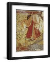 Italy, Latium Region, Tarquinia, Etruscan Necropolis, Tomb of the Leopards Depicting Lyre Player-null-Framed Giclee Print