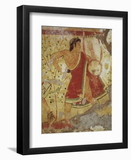 Italy, Latium Region, Tarquinia, Etruscan Necropolis, Tomb of the Leopards Depicting Lyre Player-null-Framed Giclee Print