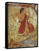 Italy, Latium Region, Tarquinia, Etruscan Necropolis, Tomb of the Leopards Depicting Lyre Player-null-Framed Stretched Canvas
