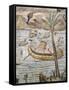 Italy, Lazio, Palestrina, Sanctuary at Praeneste, Depicting a Sailing Scene Along the Nile-null-Framed Stretched Canvas