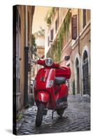 Italy, Lazio, Rome, Trastevere, Red Vespa-Jane Sweeney-Stretched Canvas