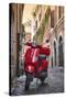 Italy, Lazio, Rome, Trastevere, Red Vespa-Jane Sweeney-Stretched Canvas