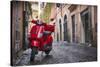 Italy, Lazio, Rome, Trastevere, Red Vespa-Jane Sweeney-Stretched Canvas