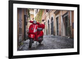 Italy, Lazio, Rome, Trastevere, Red Vespa-Jane Sweeney-Framed Photographic Print