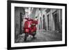 Italy, Lazio, Rome, Trastevere, Red Vespa-Jane Sweeney-Framed Premium Photographic Print